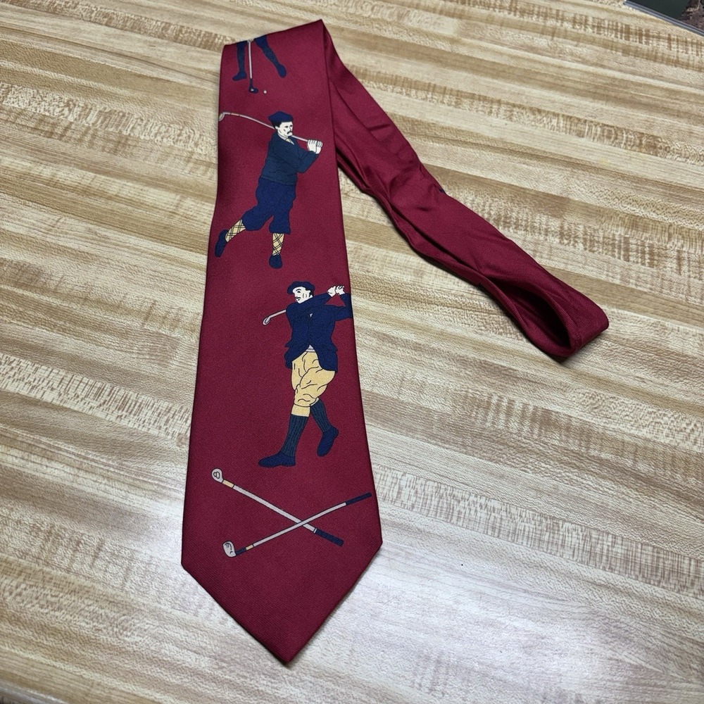 Vintage Ferrell Reed golfing Neck Tie